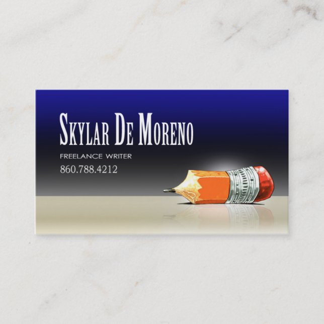 Freelance Writer Editor 5 Stylish Business Card (Front)
