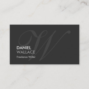 Freelance Writer - Modern Swash Monogram Business Card