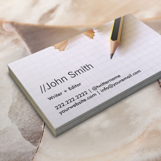 Freelance Writer Professional Editor Sharp Pencil Business Card (Creator Uploaded)