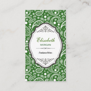Freelance Writer - Retro Paisley Pattern Business Card