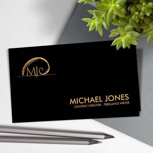 Freelance Writer Sacred Geometry Golden Spiral Business Card (Creator Uploaded)