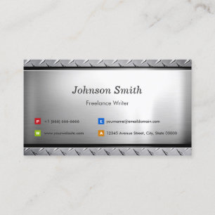 Freelance Writer - Stylish Platinum Look Business Card