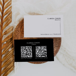 Freelancer Formal Minimalist Simple Qr Code Business Card