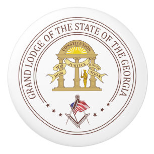 FreemaFreemasonsonry lodge of the state of Georgia Ceramic Knob