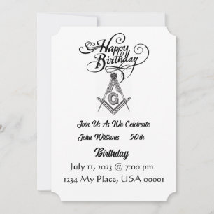 Freemason Birthday Invitation