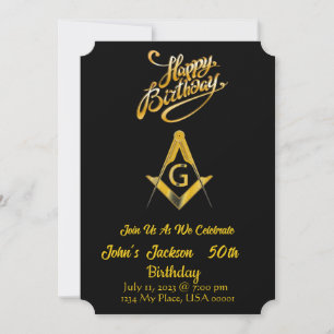 Freemason Birthday Invitation
