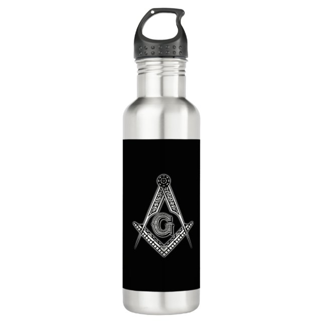 Freemason (Black) 710 Ml Water Bottle (Front)