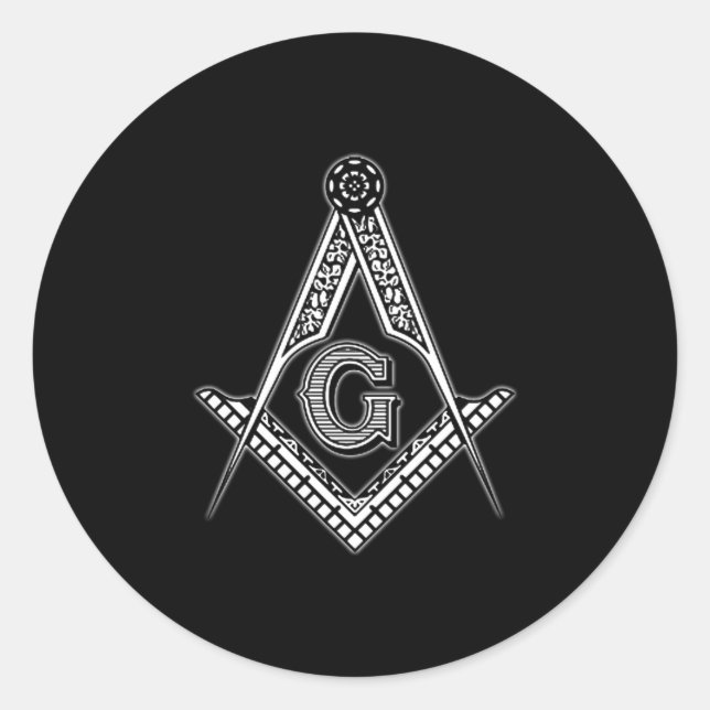 Freemason (Black) Classic Round Sticker (Front)