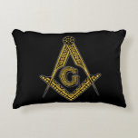 Freemason (Black & Gold) Decorative Cushion<br><div class="desc">Freemason (Black & Gold)</div>