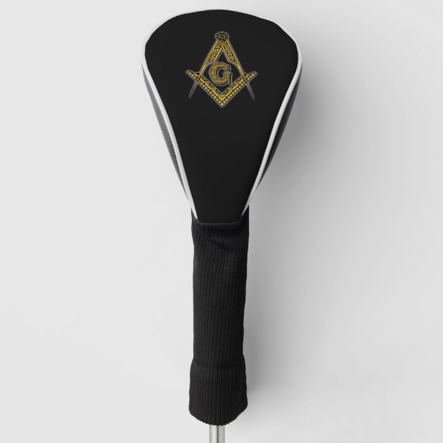Freemason (Black & Gold) Golf Head Cover (Front)