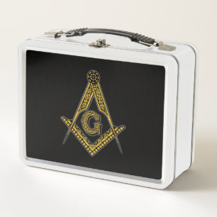 Freemason (Black & Gold) Metal Lunch Box