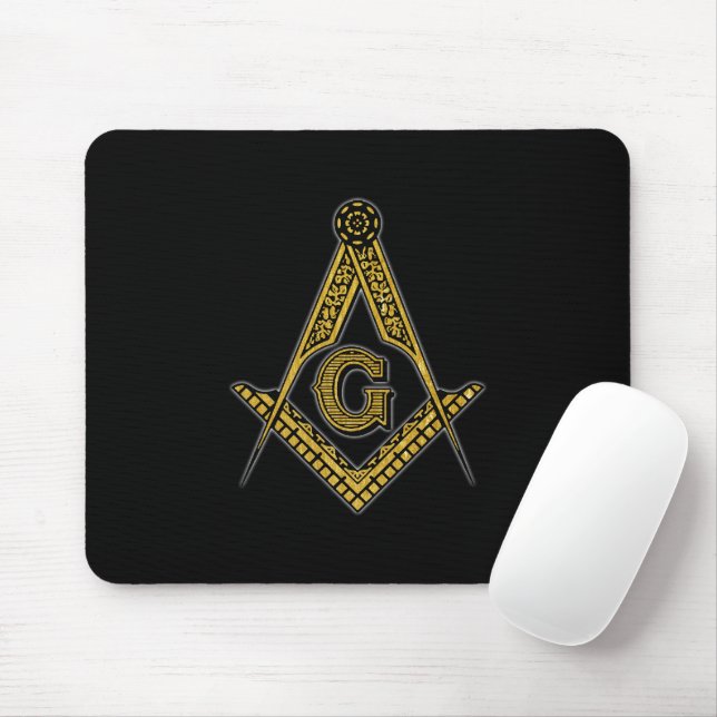 Freemason (Black & Gold) Mouse Mat (With Mouse)