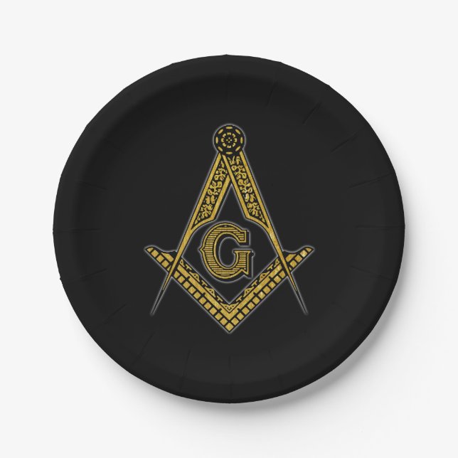 Freemason (Black & Gold) Paper Plate (Front)