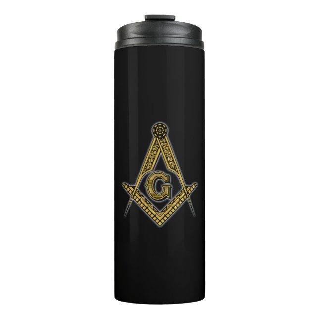 Freemason (Black & Gold) Thermal Tumbler (Front)