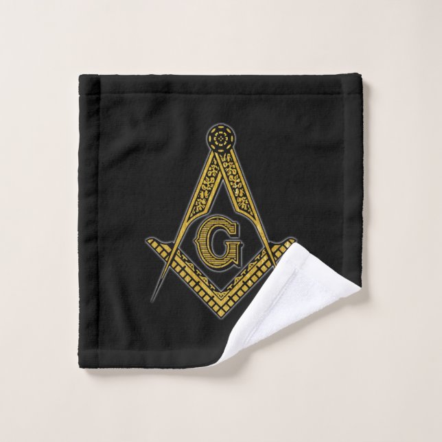 Freemason (Black & Gold) Wash Cloth (Wash Cloth)
