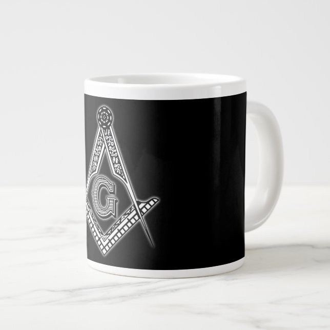 Freemason (Black) Large Coffee Mug (Front Right)