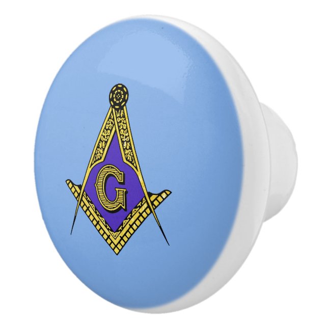 Freemason (Blue) Ceramic Knob (Right)