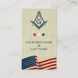 Freemason Business Cards   Old Glory American Flag