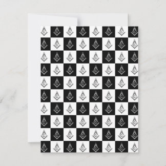 Freemason Chequered Pattern Thank You Card