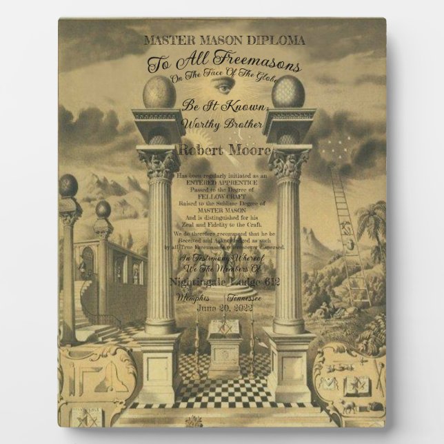 Freemason Diploma Plaque (Front)
