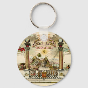 Freemason Eblematic Chart Key Ring