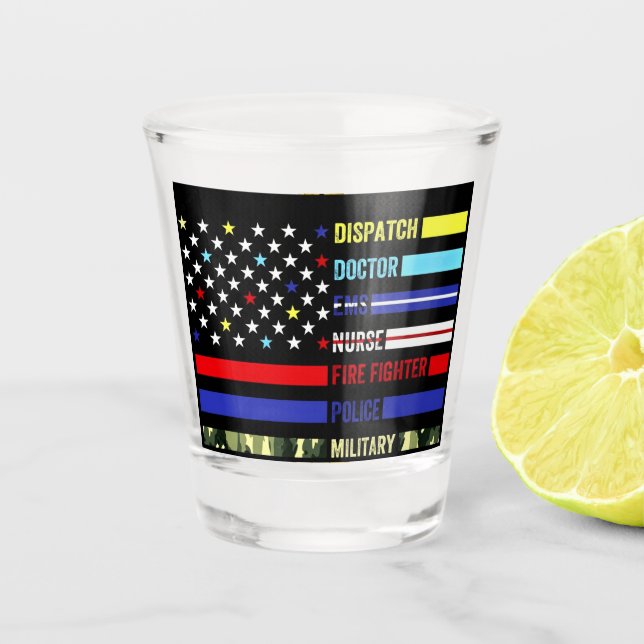 Freemason First Responders  Shot Glass (Front)