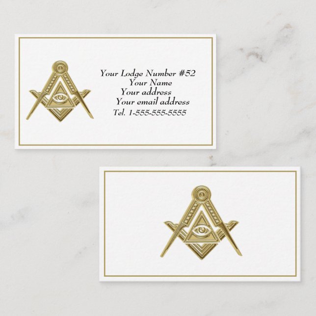 Freemason Freemasonry Symbol Masonic Black Business Card (Front/Back)