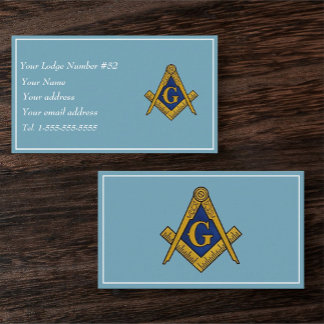 Freemason Freemasonry Symbol Masonic Blue Business Card