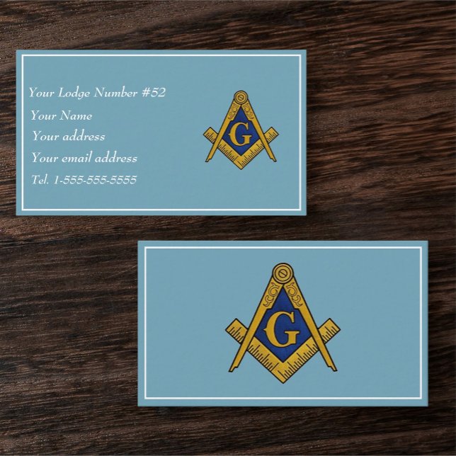 Freemason Freemasonry Symbol Masonic Blue Business Card (Creator Uploaded)