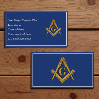 Freemason Freemasonry Symbol Masonic Blue Business Card