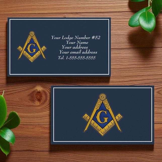 Freemason Freemasonry Symbol Masonic Blue Business Card (Creator Uploaded)