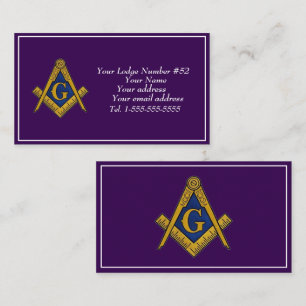 Freemason Freemasonry Symbol Masonic Purple Business Card