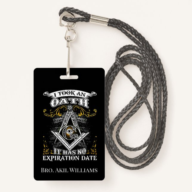 Freemason  ID badge (Front with Lanyard)