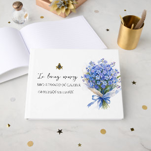 Freemason In Loving Memory Forget me Not Funeral Guest Book