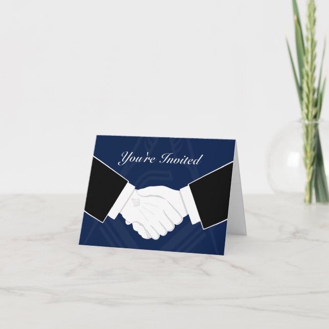 Freemason Invitations | Masonic Greeting Handshake (Front)
