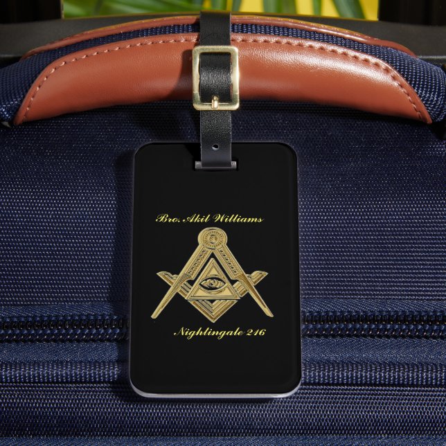 Freemason Luggage Tag (Front Insitu 2)