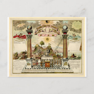 Freemason Masonic Emblematic Chart Postcard