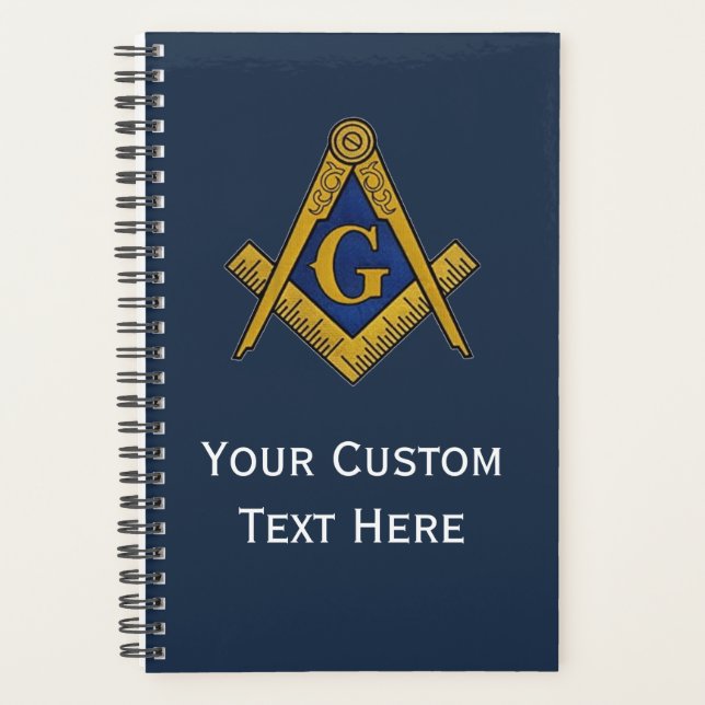 Freemason Masonic Gifts Square and Compass Blue Planner (Front)