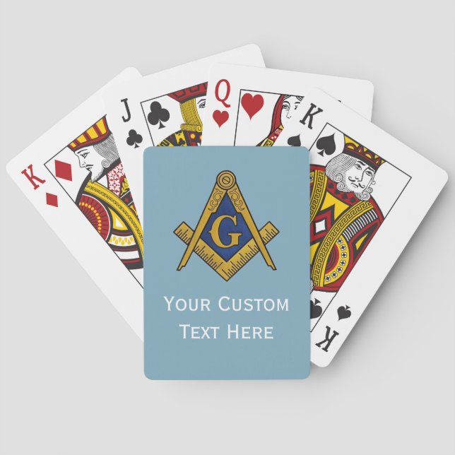 Freemason Masonic Gifts Square and Compass Navy Playing Cards (Back)
