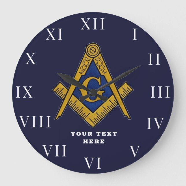 Freemason Masonic Lodge Masonry  Large Clock (Front)