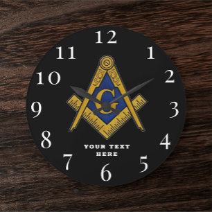 Freemason Masonic Lodge Masonry  Large Clock