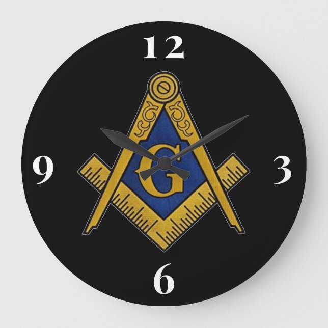 Freemason Masonic Lodge Masonry  Large Clock (Front)