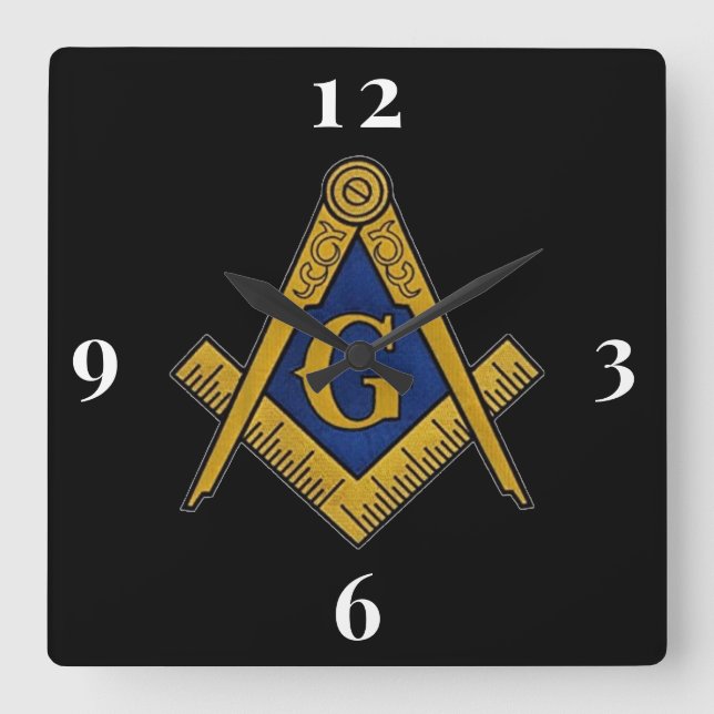Freemason Masonic Lodge Masonry  Square Wall Clock (Front)