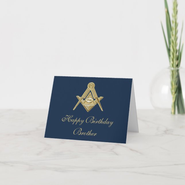 Freemason Masonic Mason Freemason Birthday Thank You Card (Front)