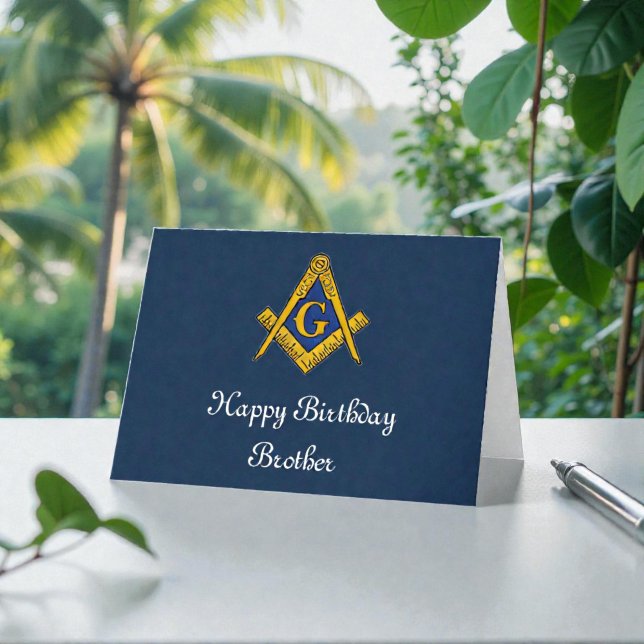 Freemason Masonic Mason Freemason Birthday Thank You Card (Creator Uploaded)