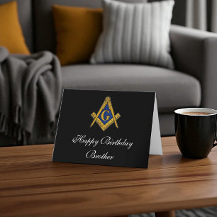 Freemason Masonic Mason Freemason Birthday Thank You Card