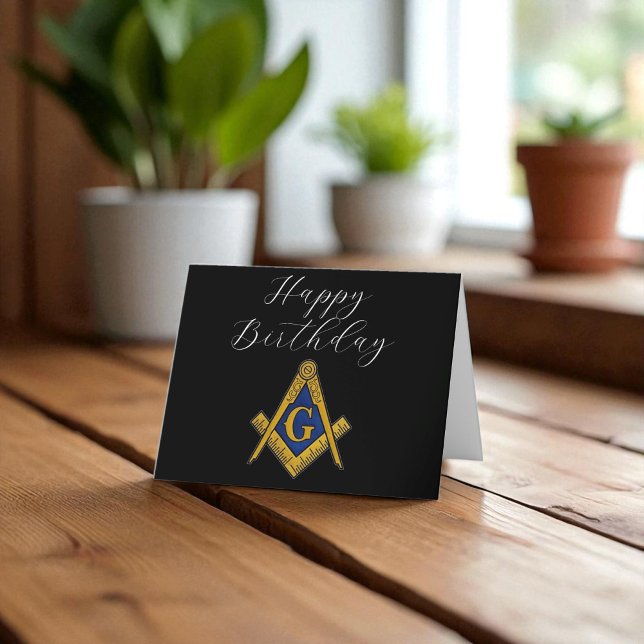 Freemason Masonic Mason Freemason Birthday Thank You Card (Creator Uploaded)