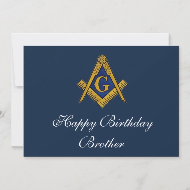 Freemason Masonic Mason Freemason Birthday Thank You Card (Front)