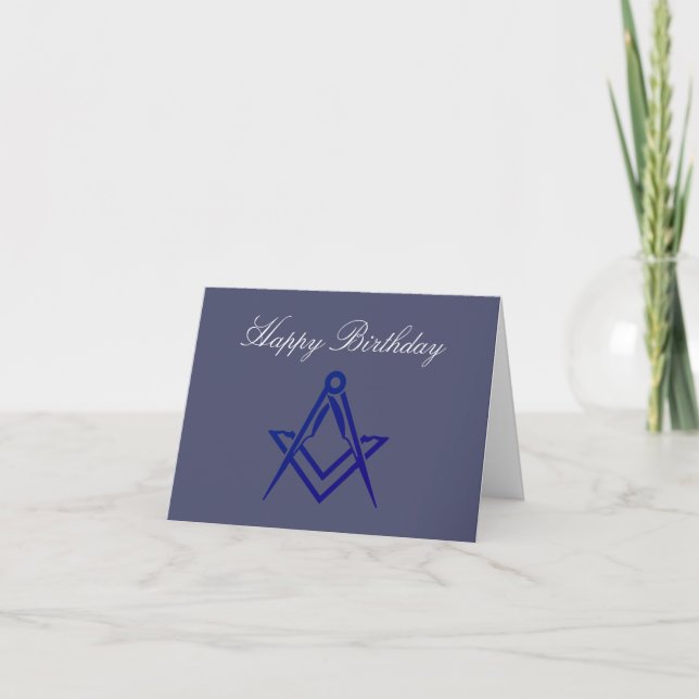 Freemason Masonic Mason Freemason Birthday Thank You Card (Front)