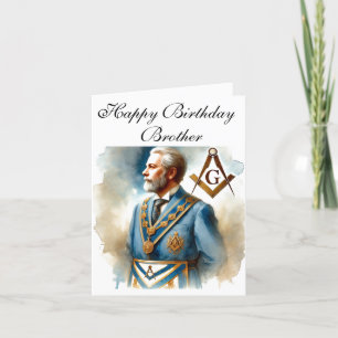 Freemason Masonic Mason Freemason Birthday Thank You Card